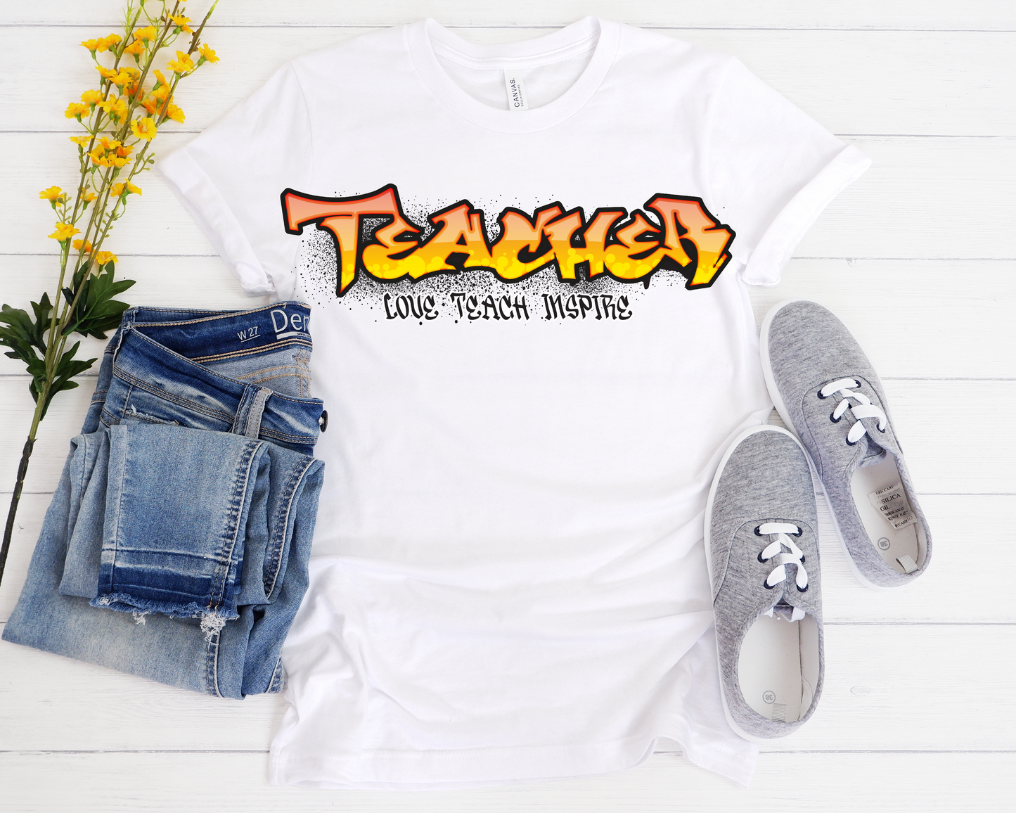 Teacher Love Teach Inspire Tech Style