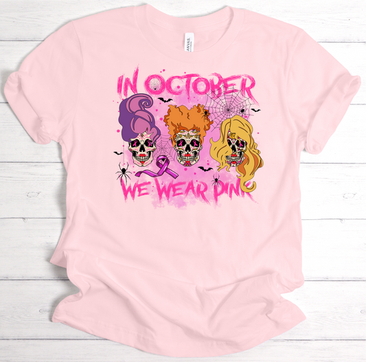 in October we wear pink HP Witch 3 skulls