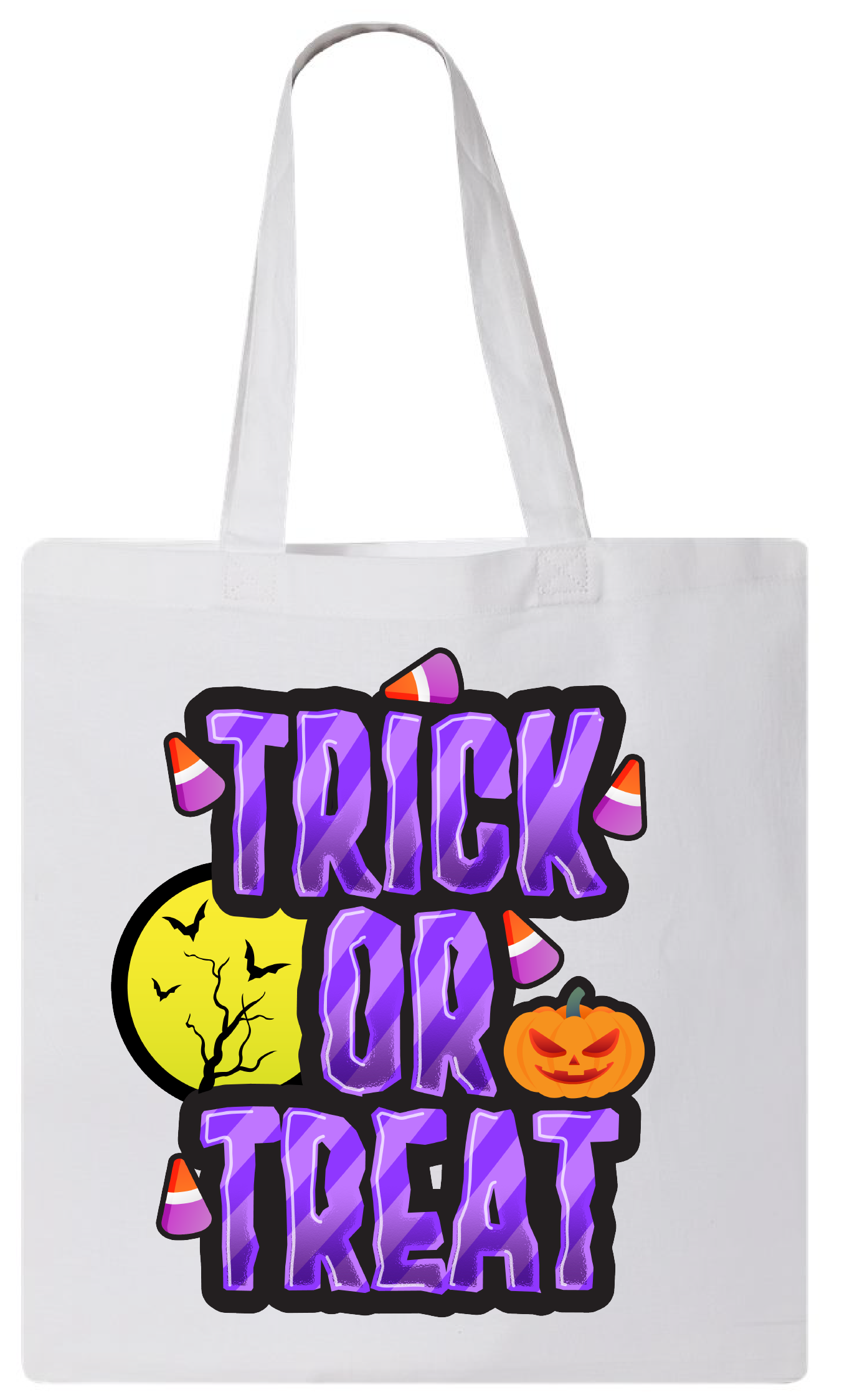 Trick or treat moon design tote bag